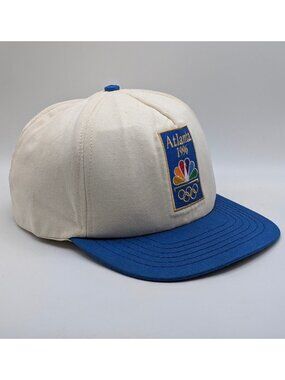 Olympics 1996 Atlanta NBC Peacock White Blue Snapback Hat Cap Olympic Games